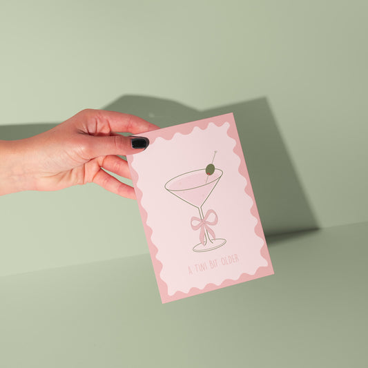 A Tini Bit Older Pink Birthday Card