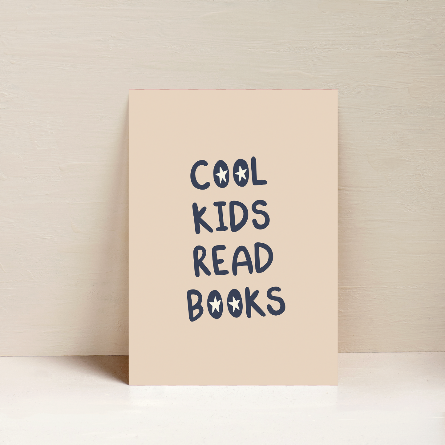 Cool Kids Read Books Blue A4 Art Print