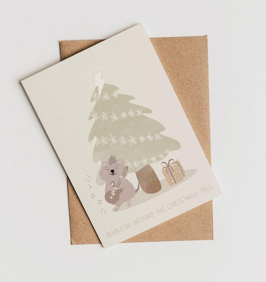 Quokkin' around the Christmas Tree - Christmas Card