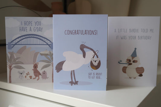 Congrats Ibis Blue - Funny Baby Card