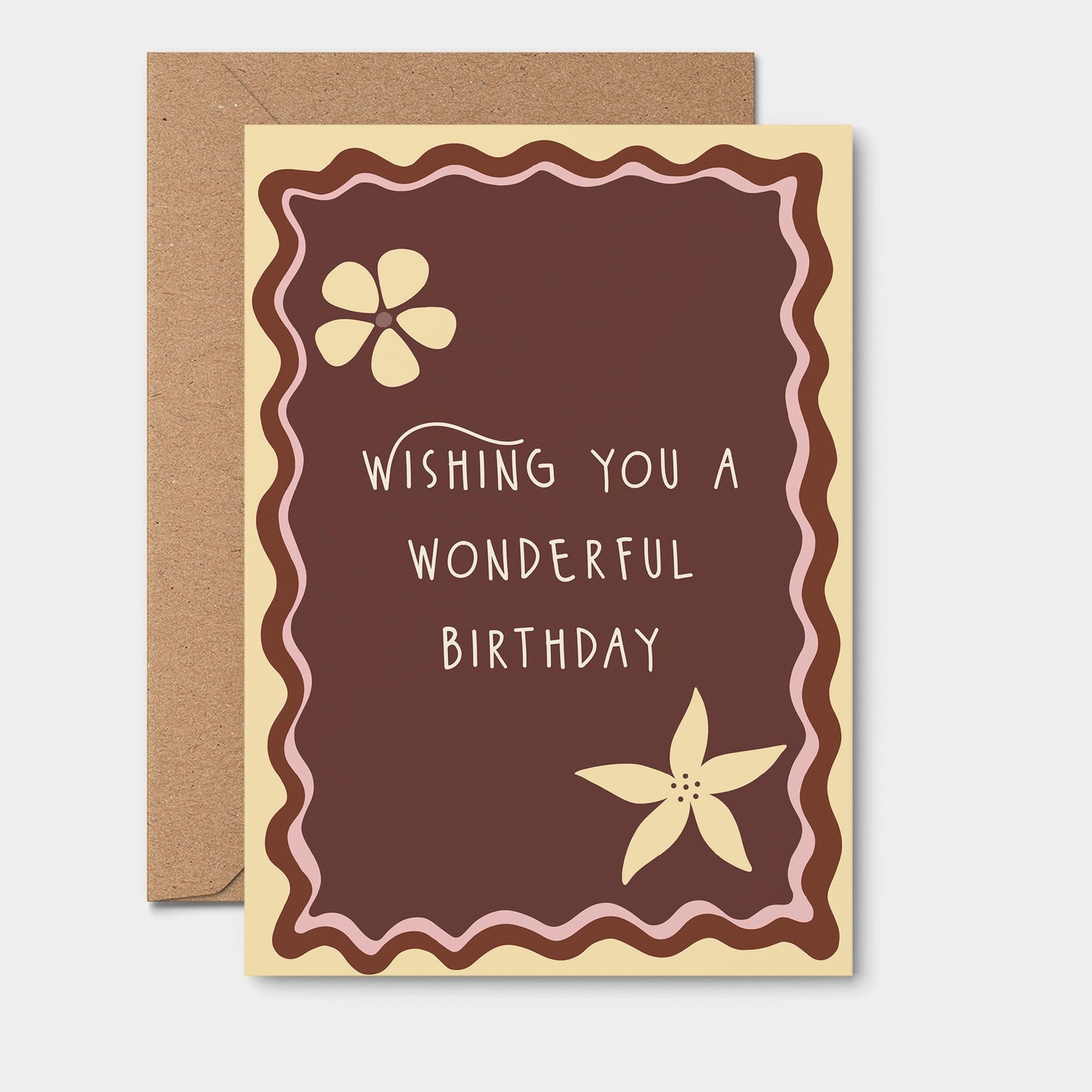 Tropical Vibe Brown Birthday Card