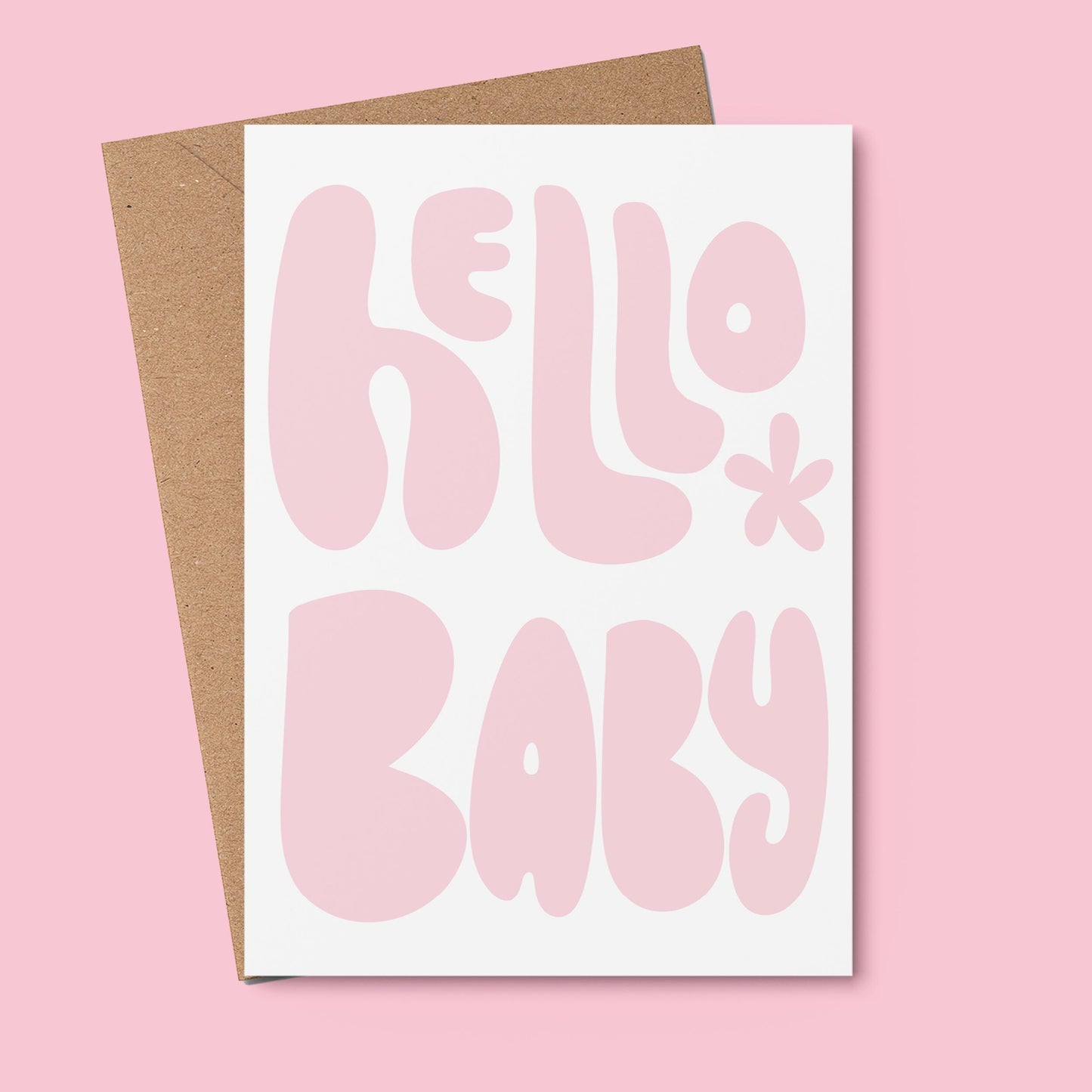 Hello Baby Pink Greeting Card