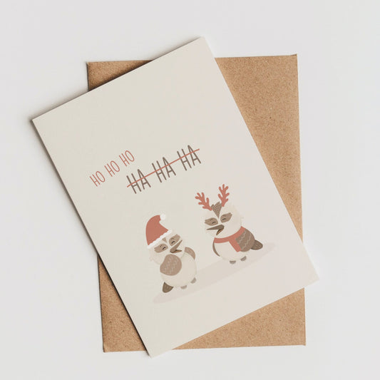 Ho Ho Ho Aussie Christmas Card - Kookaburra