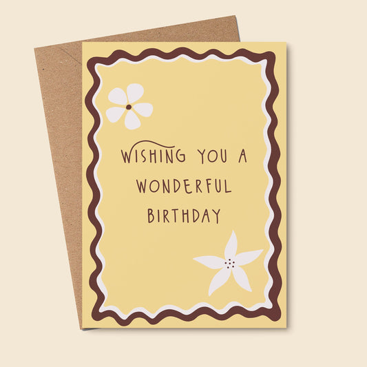Tropical Vibe Yellow Birthday Card