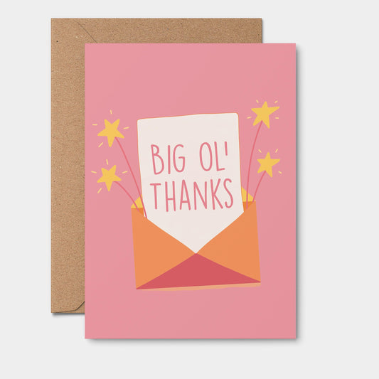 Big Ol' Thanks Card Pink