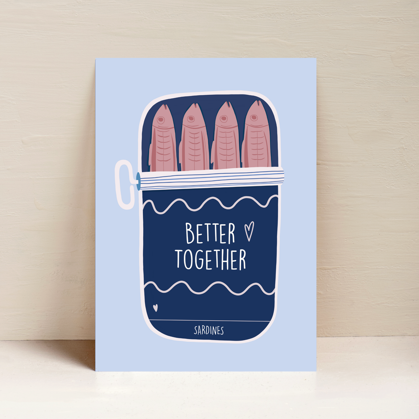 Better Together (Blue) A4 Art Print