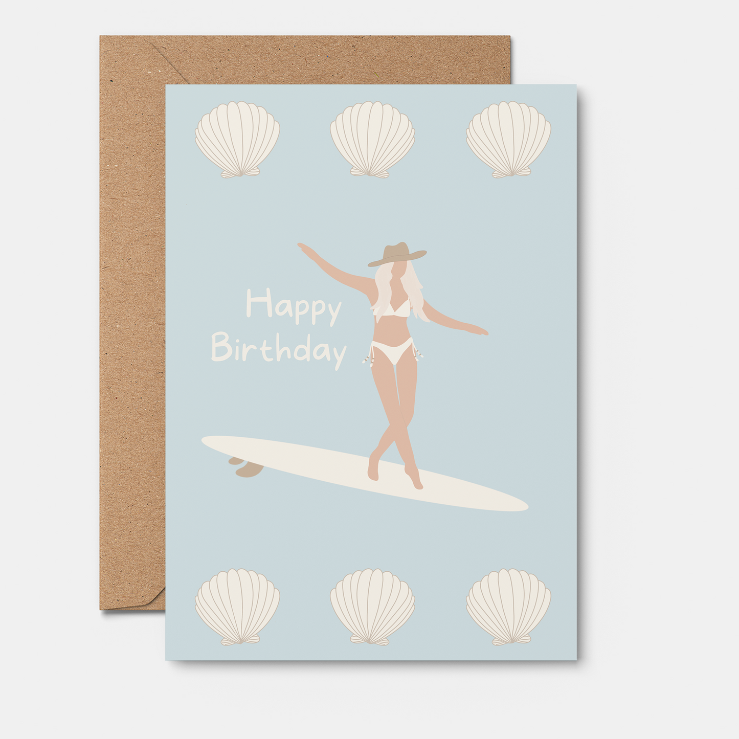 Surfer Girl Birthday Card