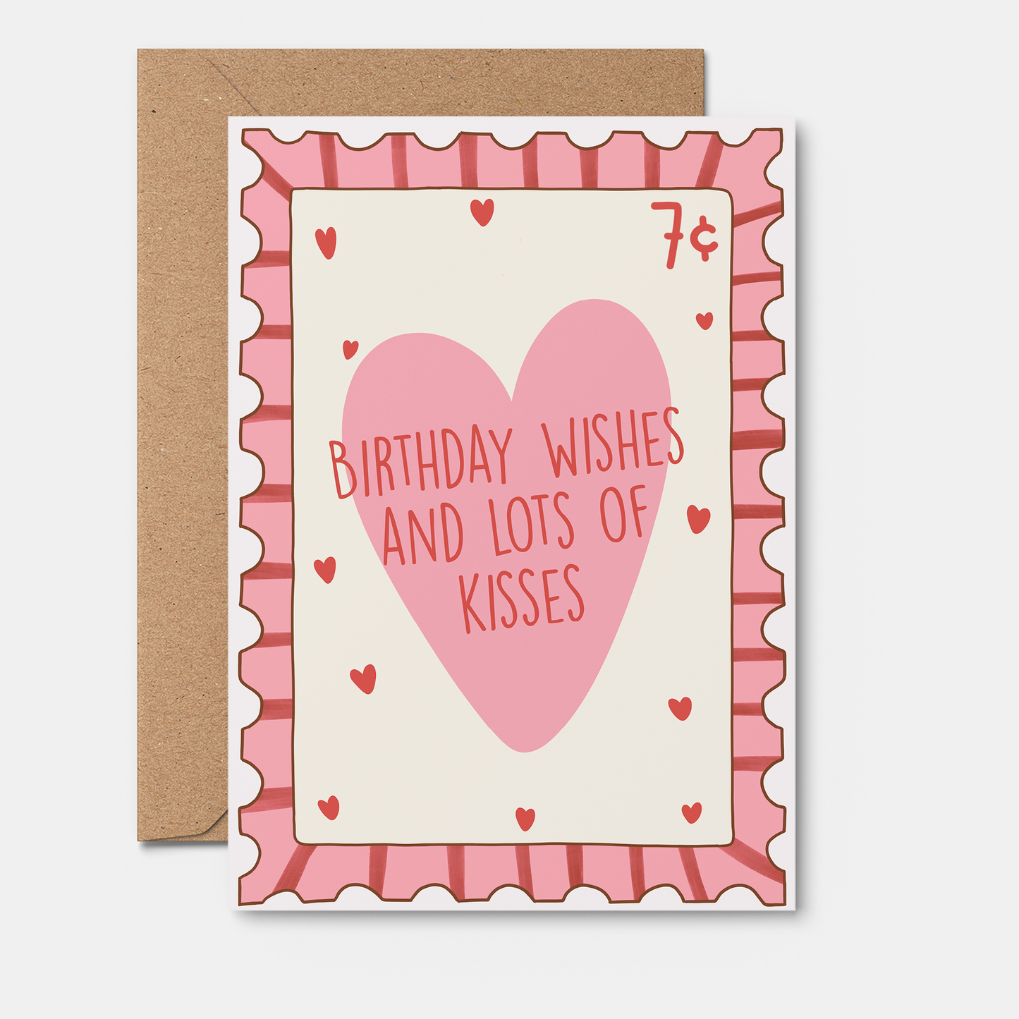 Wishes Kisses - Birthday Card