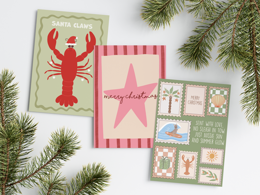 Christmas Pink Stripe - Christmas Card