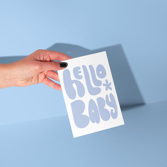 Hello Baby Blue Greeting Card