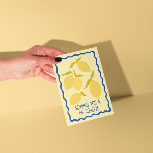 Sending You A Big Squeeze - Lemon Greeting Card