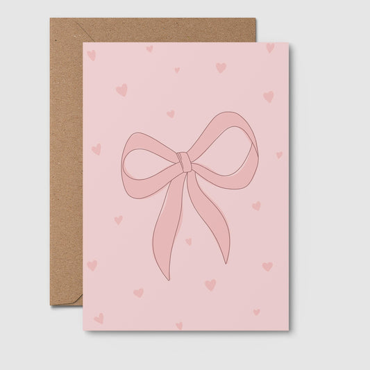 Pink Bow With Hearts