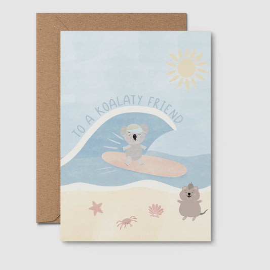 Cute Australian Greeting Card | Surfing Card, Birthday, Congratulations Card, Graduation Card, Gift for friend, best friend, bestie, Quokka