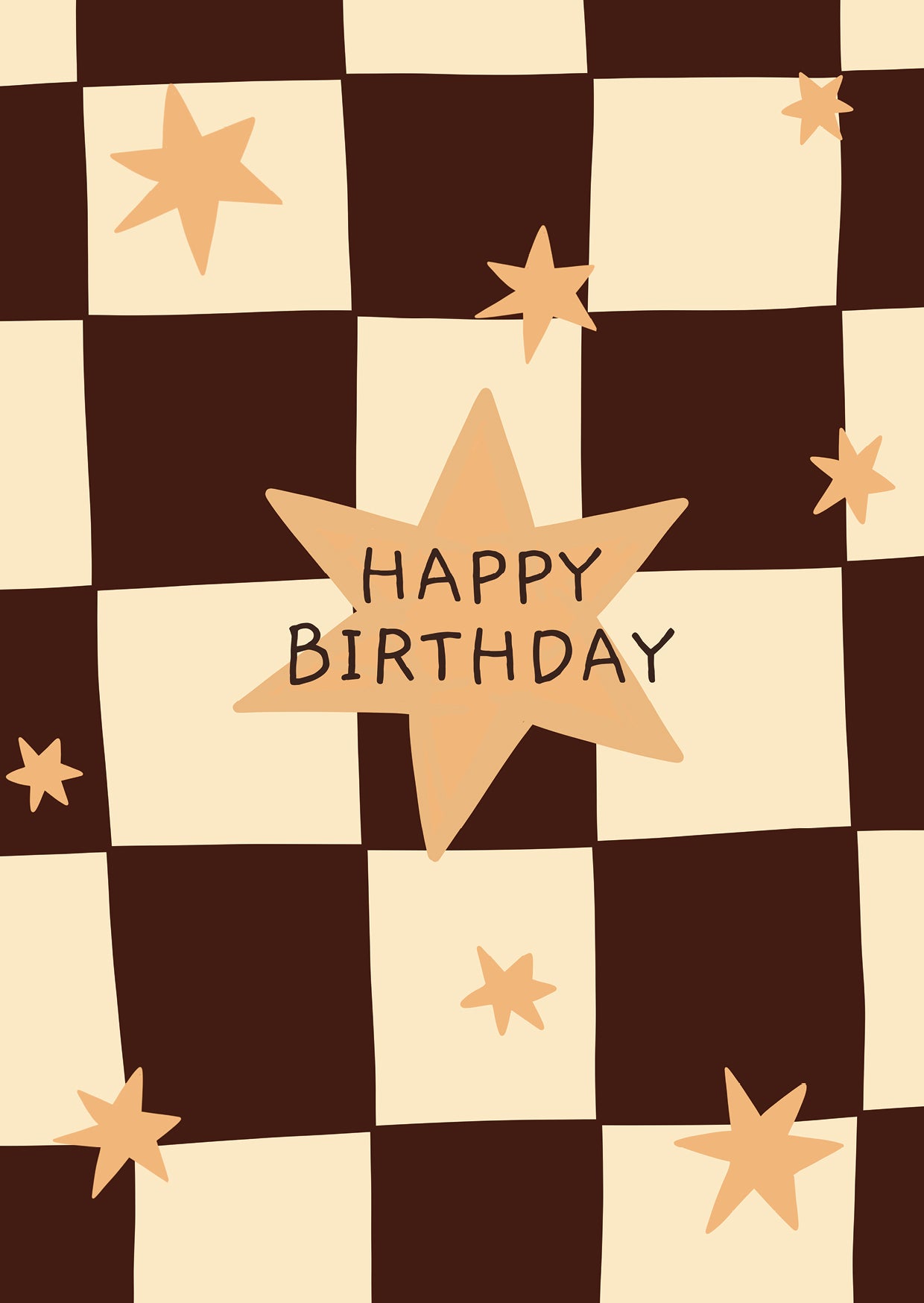 Happy Birthday Star Checkers Greeting Card