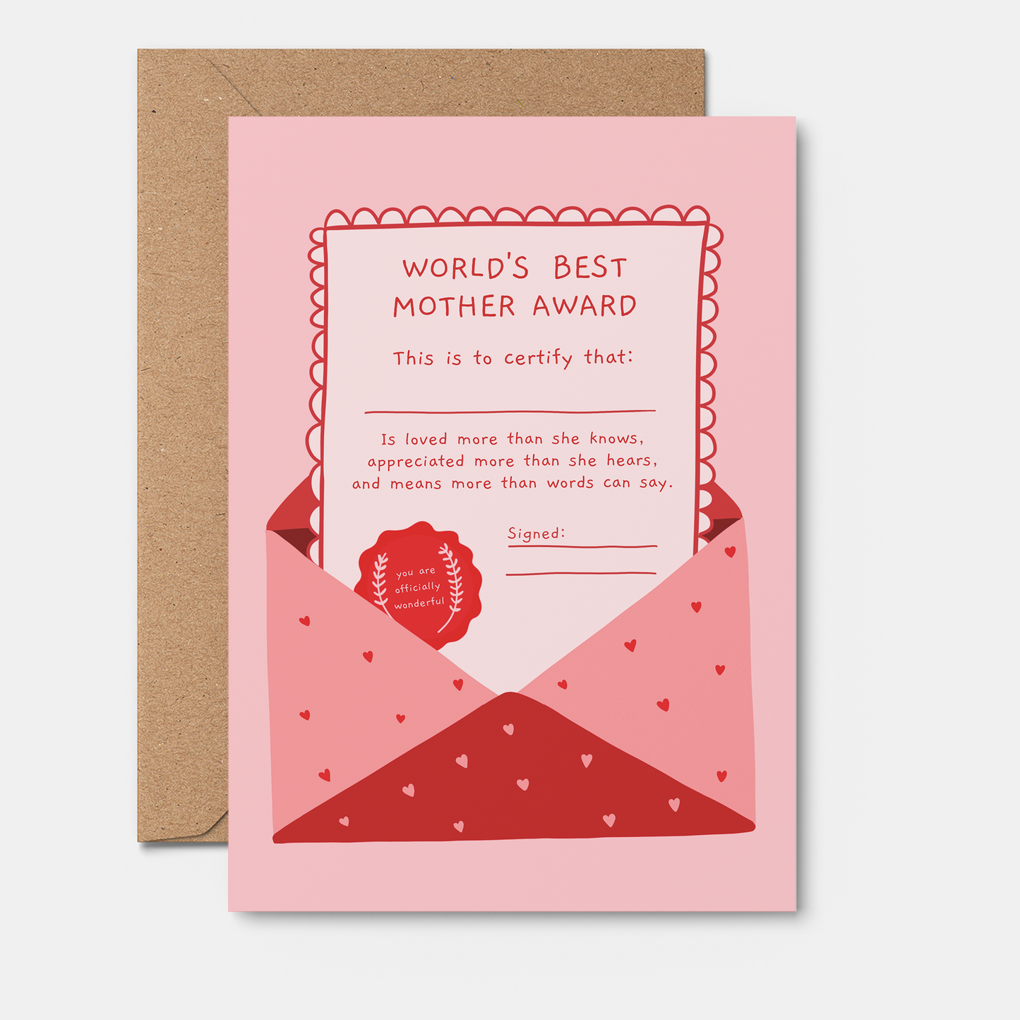 World's Best Mother Award Greeting Card