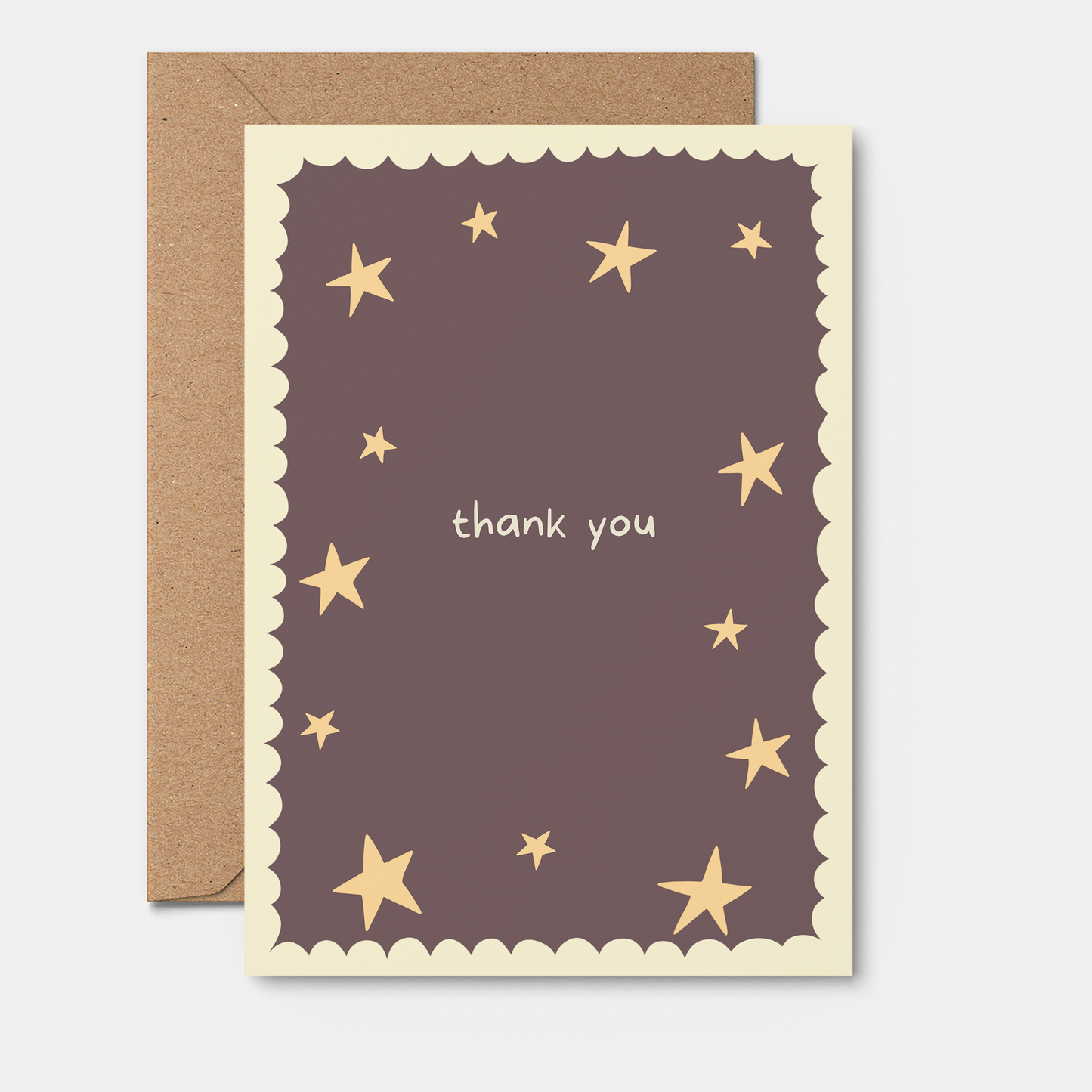 Thank You Brown Cloud Greeting Card