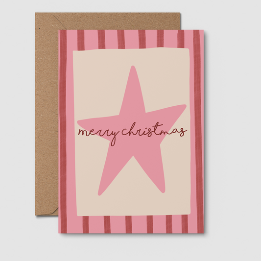 Christmas Pink Stripe - Christmas Card