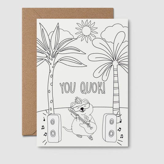 Colouring Greeting Card - Quokka