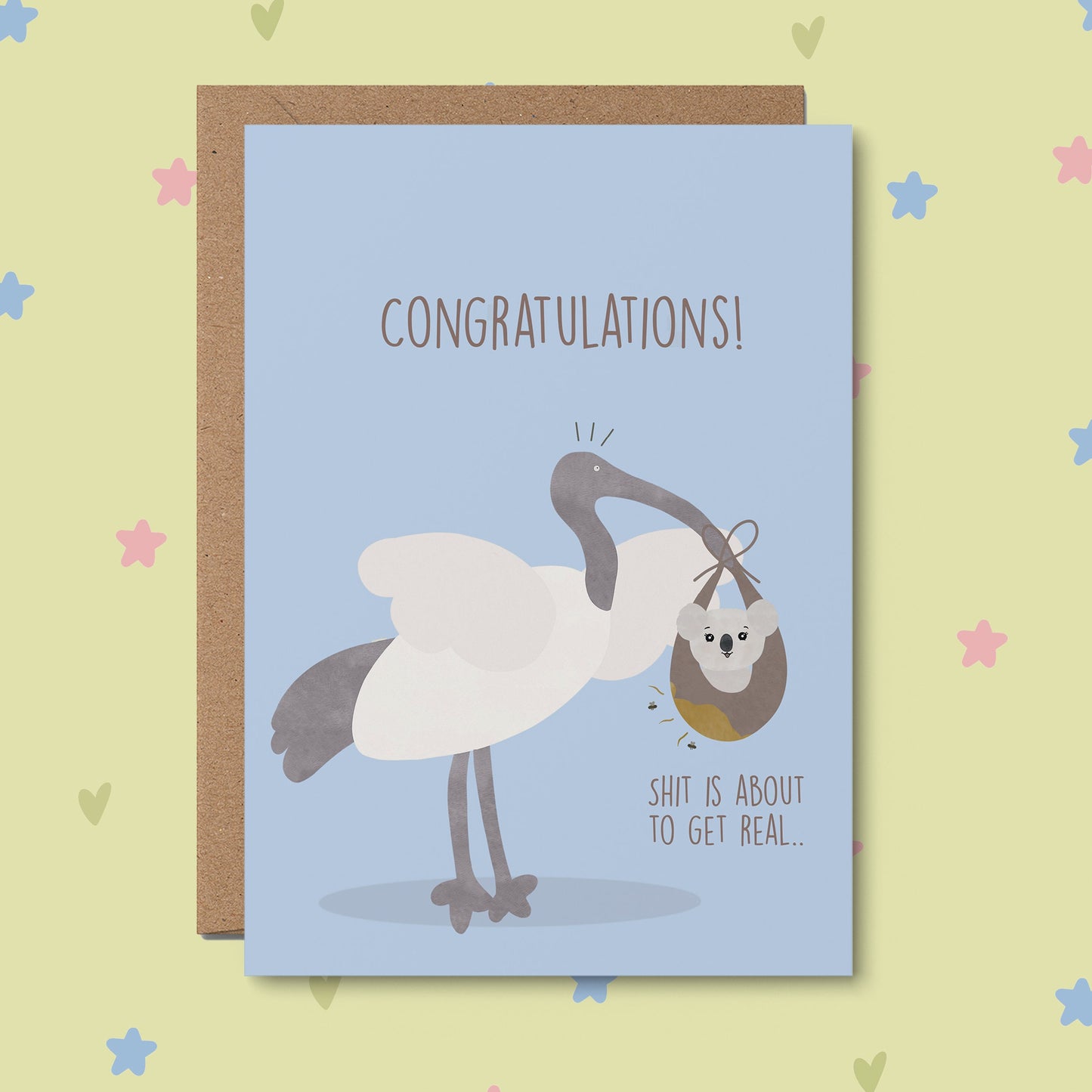 Congrats Ibis Blue - Funny Baby Card