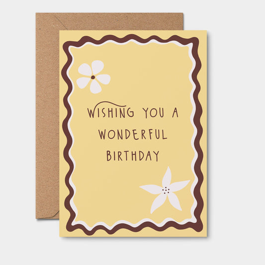 Tropical Vibe Yellow Birthday Card