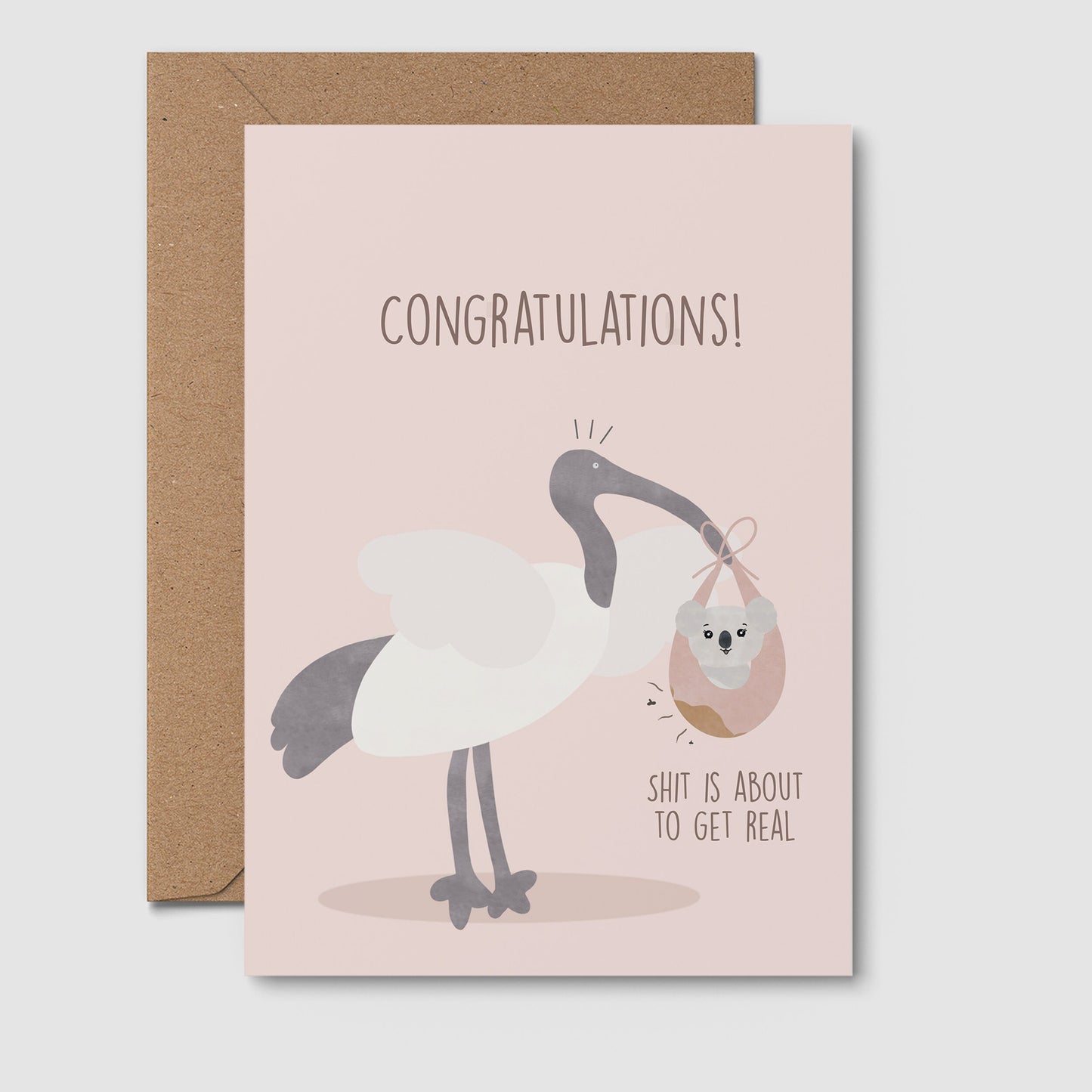 Congrats Ibis Pink - Funny Baby Card