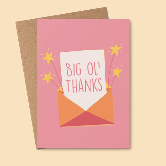 Big Ol' Thanks Card Pink