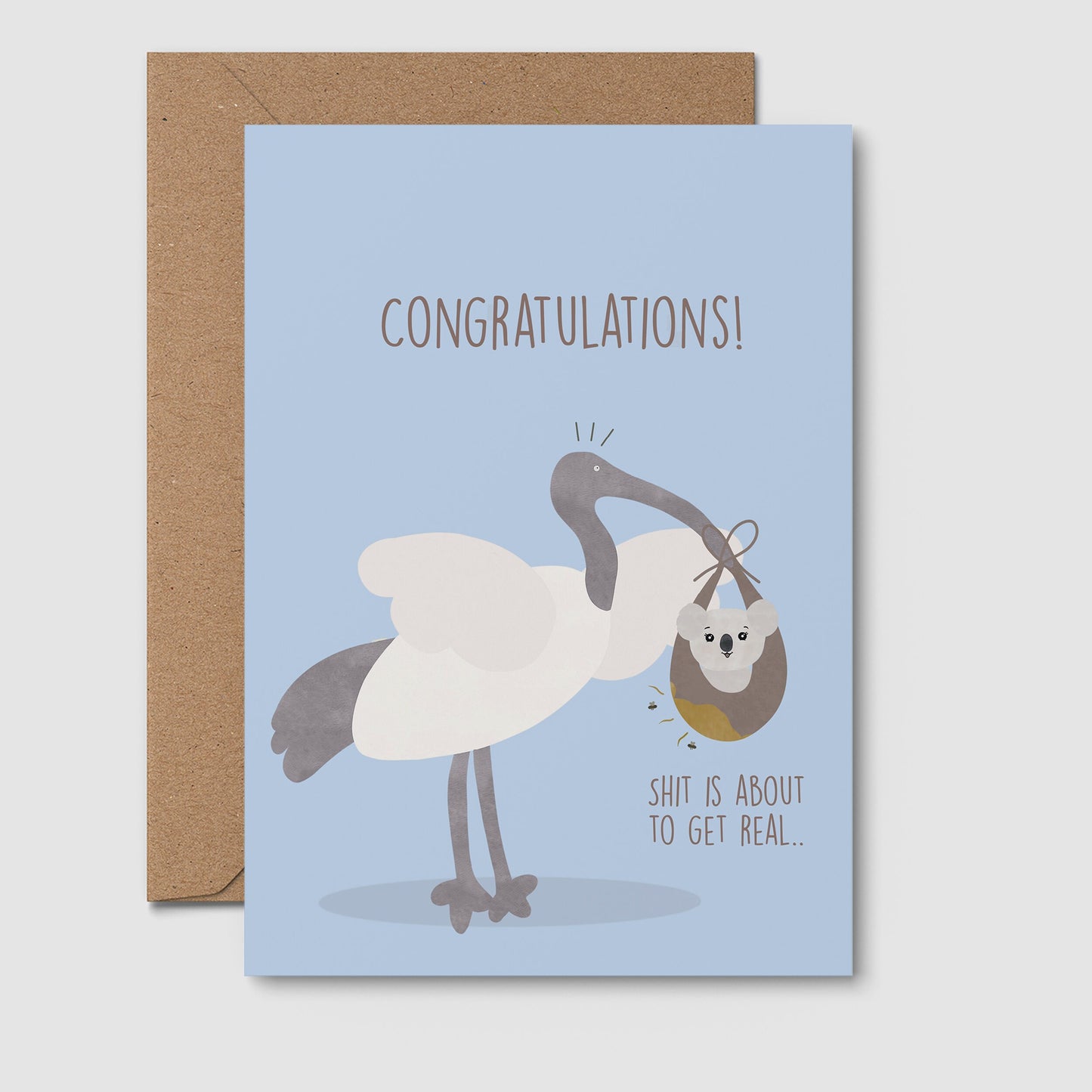 Congrats Ibis Blue - Funny Baby Card