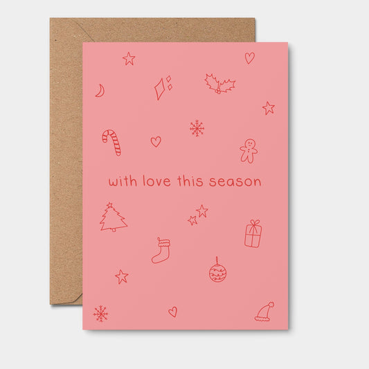 With Love This Season Pink - Christmas Card