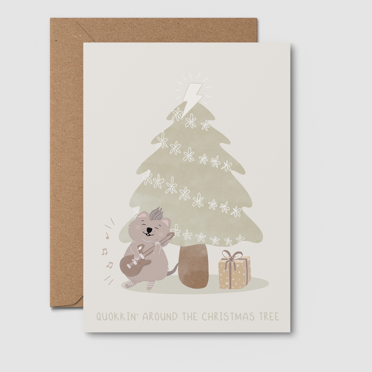Quokkin' around the Christmas Tree - Christmas Card